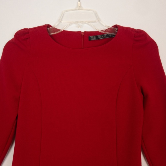 Zara Red Mini Dress Puff Sleeves XS - Picture 2 of 6